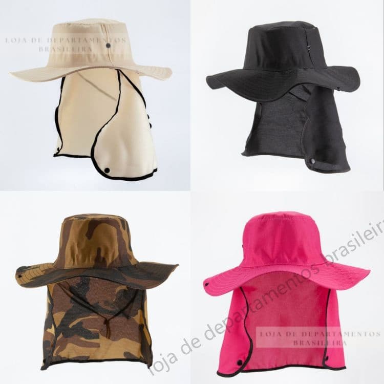 Chapéu Pescador Camping Australiano Proteção Pescoço