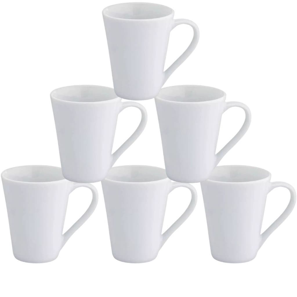 Kit 6 Xicaras Caneca de Porcelana 300 ML de Porcelana