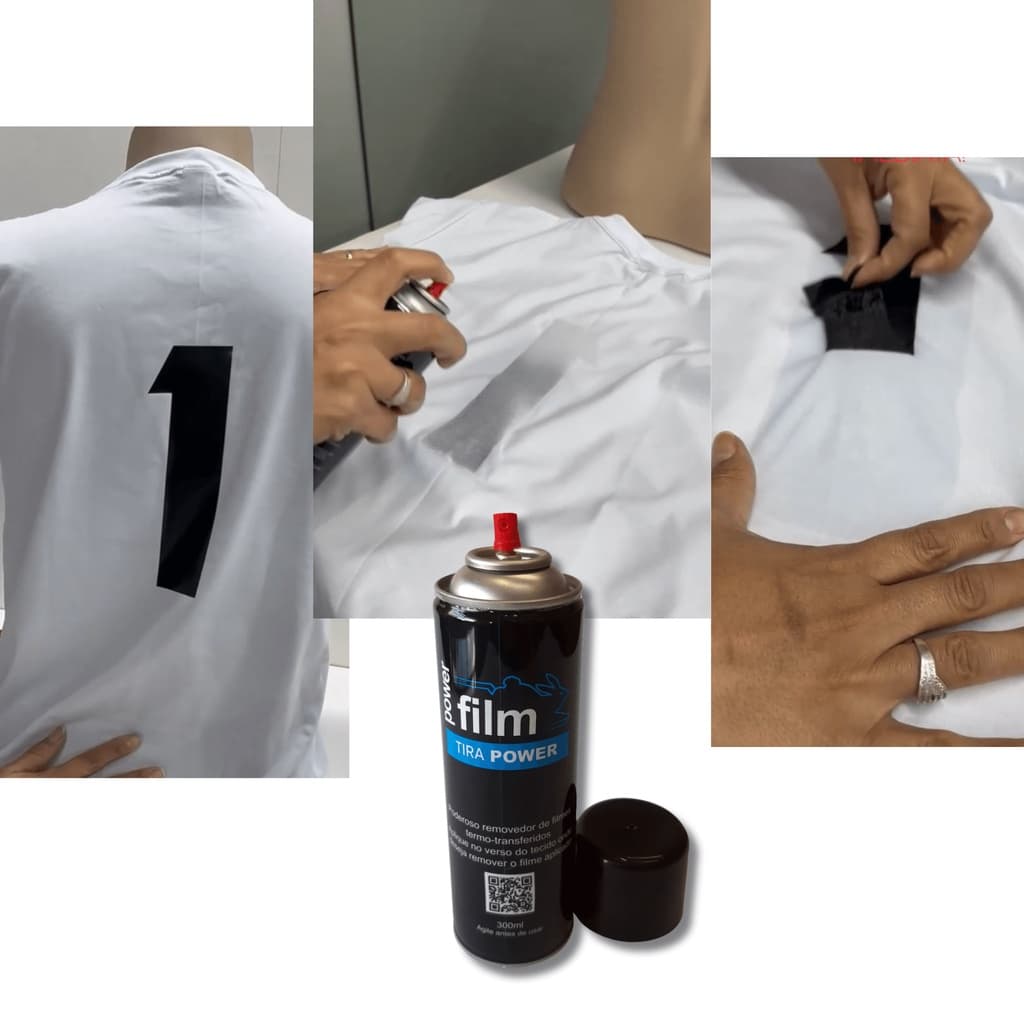 Spray Para Tirar Logotipo e Estampas de Camisa e DTF - Power Film - 300ml removedor