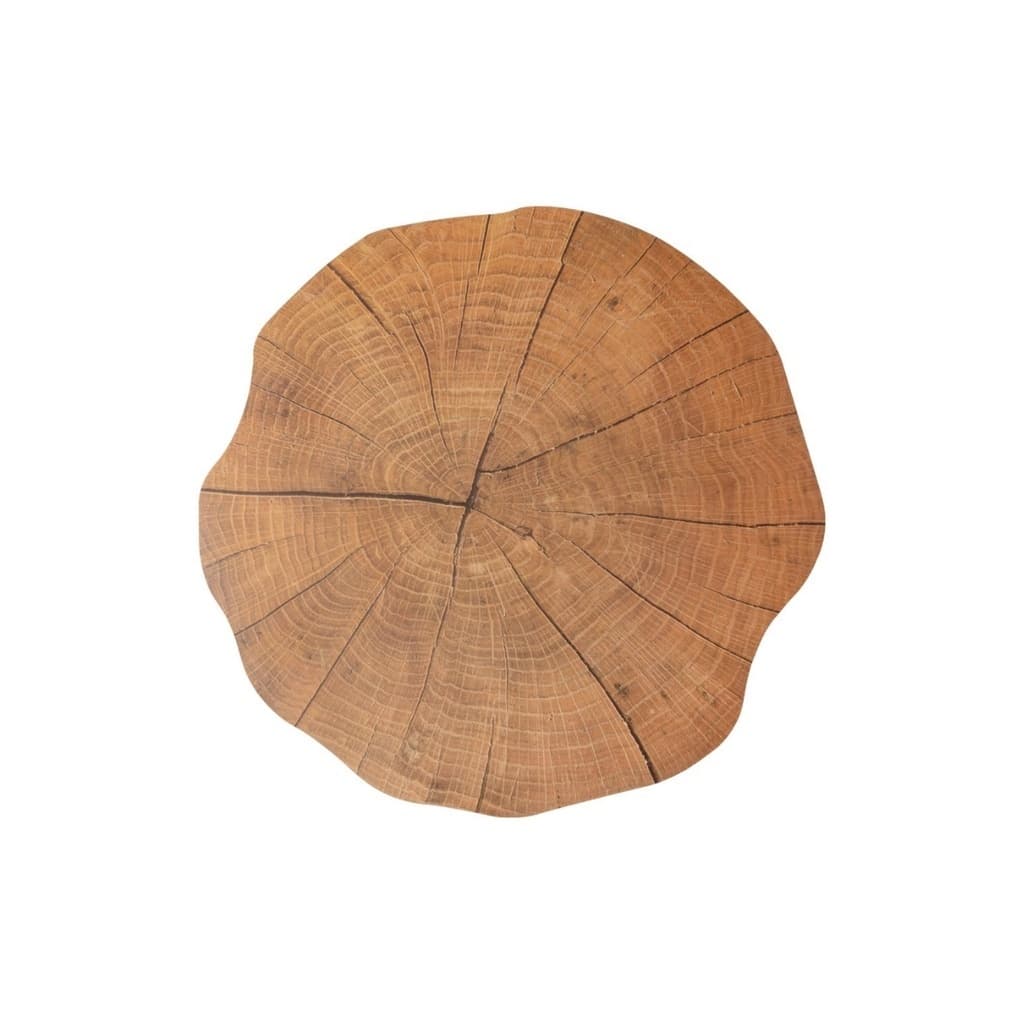 Kit Jogo Americano 10/un Redondo Tronco Madeira