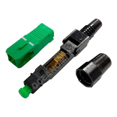 10 Pçs Conector Fast Rápido Ftth Sc Apc Verde Reutilizável Homologado Anatel - 2Flex