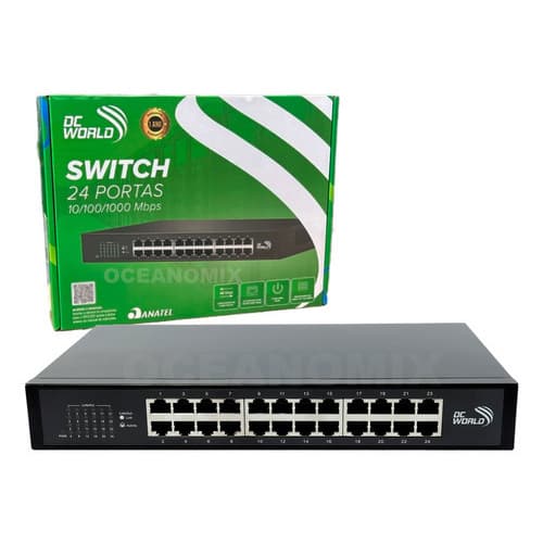 Switch 24 Portas Gigabit 10/100/1000mbps Homologado Anatel - DC-10004