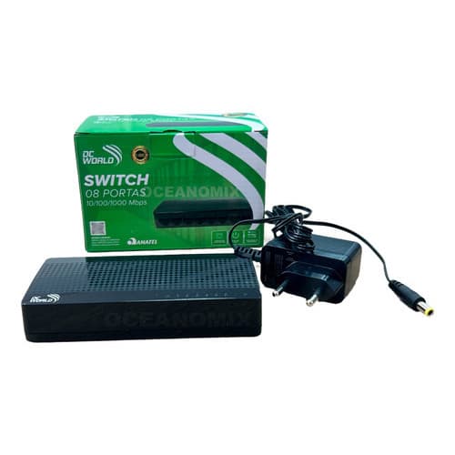 Switch 8 Portas Gigabit 10/100/1000mbps COM ANATEL - Dc World Dc-10007