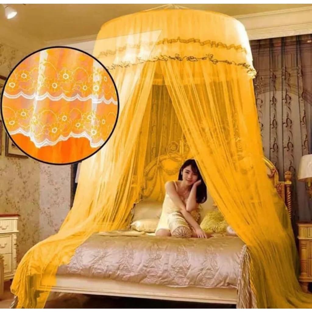 Mosquiteiro Indiano Casal DeTeto Gigante Box Queen King Com Abertura Lateral 14 Metros