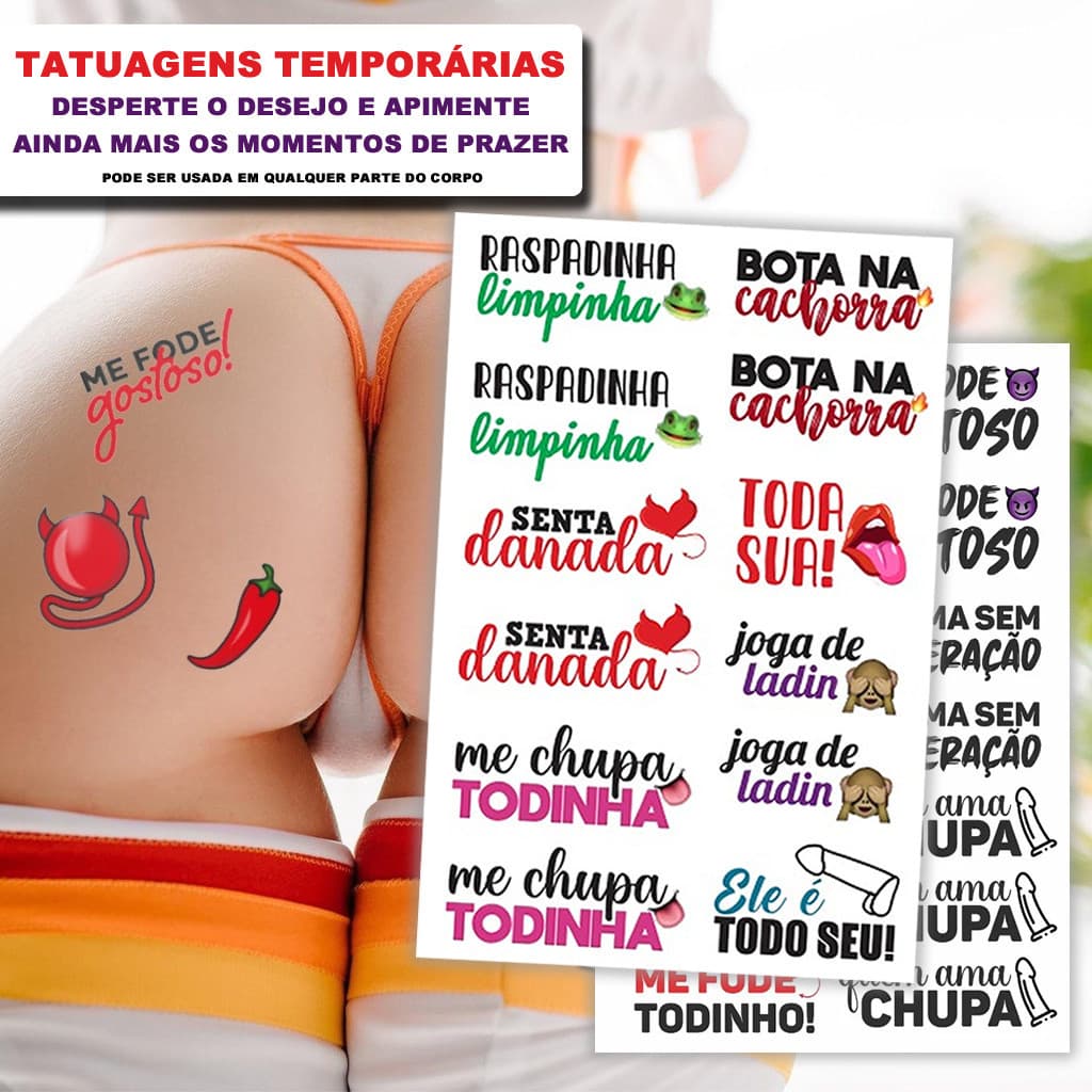 Tatuagem Temporária Íntima SEXY Depilação - Tatuagens Temporárias Fake Partes Intimas