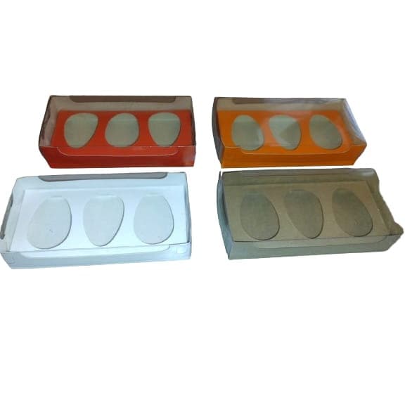 caixa 3 ovos de colher 50g / trio ovos degustação páscoa 10/20/25 un