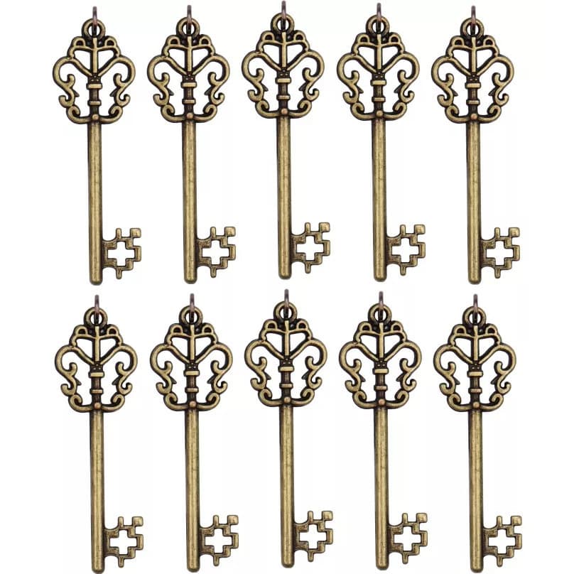 10pcs Chaves Grandes Vintage Bronze Retro Antigas