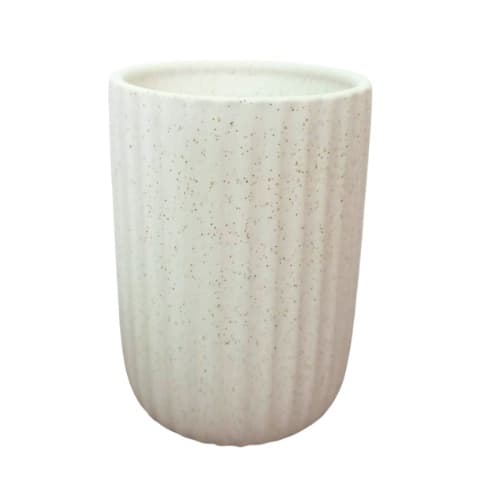 Copo Porta Escovas em Cerâmica Lavabo Branco 300ml - Lyor