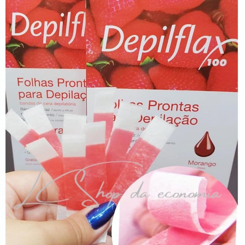 Kit 200 tiras (100 duplas) de Cera pronta Depilflax Original para sobrancelhas e buço.