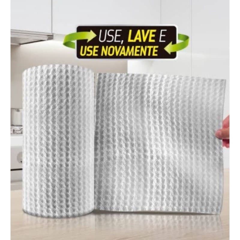 Rolo Toalha Reutilizável Lavável – 60/150 Folhas | Ideal para Cozinha, Manicure e Limpeza