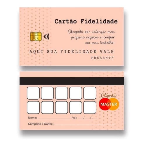 100 Cartão Fidelidade Rosé + 400 (selo) Adesivo