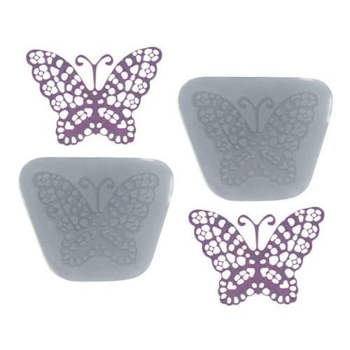 Molde De Silicone 771 - Dupla Mini Rendas Borboleta Myrtle
