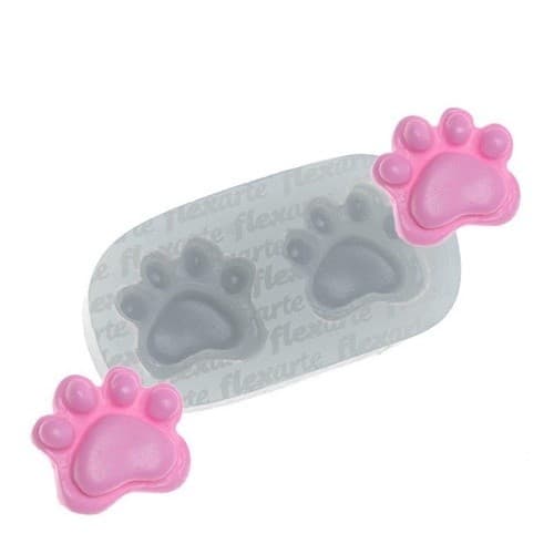 Molde De Silicone 760 - Patinhas Gladys - Animais - Flexarte