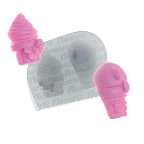 Molde De Silicone 744 - Sorvete + Cupcake - Cozinha Flexarte