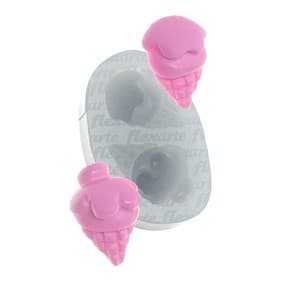 Molde De Silicone 746 - Dupla De Sorvetes De Casquinha