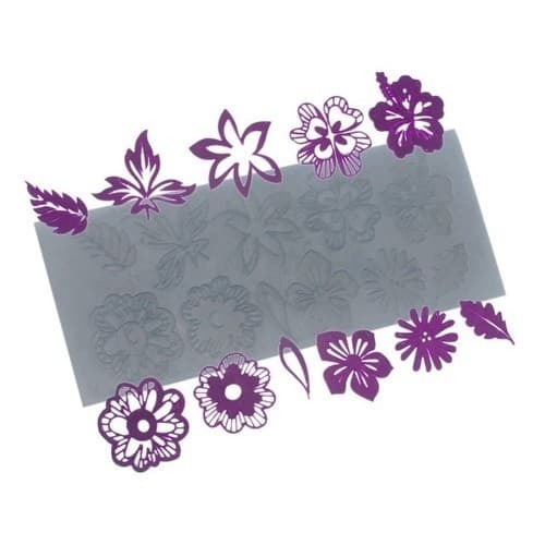 Molde De Silicone 756 - Renda De Flores Pequenas - Flexarte