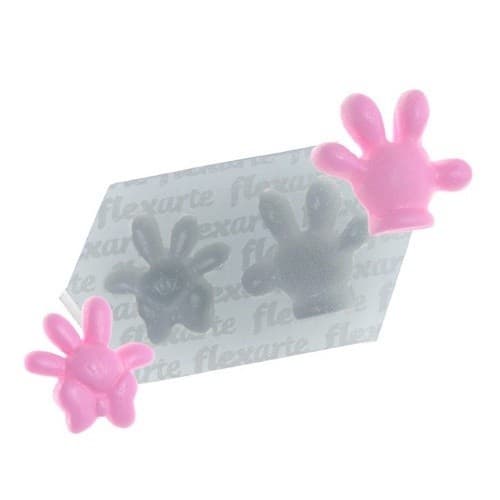 Molde De Silicone 763 - Dupla De Mãozinhas Ratinho Flexarte