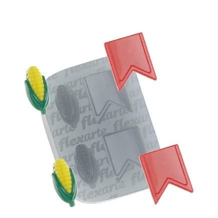 Molde De Silicone 792 - Bandeirinha + Milho - Festa Junina