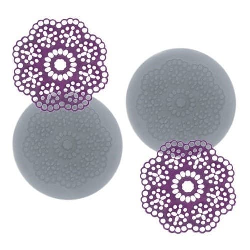 Molde De Silicone 774 - Dupla De Mini Rendas Harriet Redonda