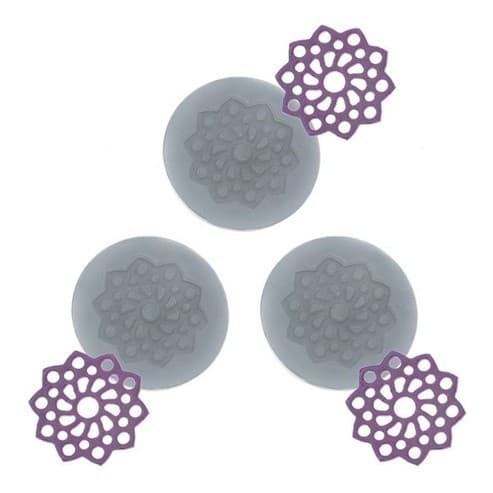 Molde De Silicone 769 - Trio De Mini Rendas Rowena Redonda