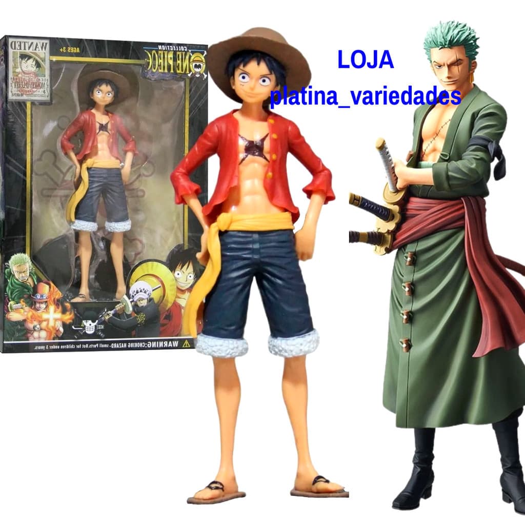 kit 2 Bonecos Anime Roronoa Zoro E monkey d luffy Anime Action One Piece 18Cm Origonal