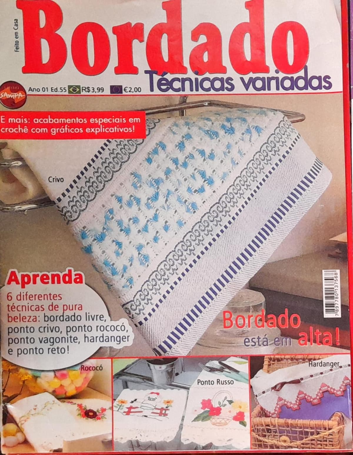 Revista Artesanato Bordado Técnicas Variadas Ano 1 Nº 55