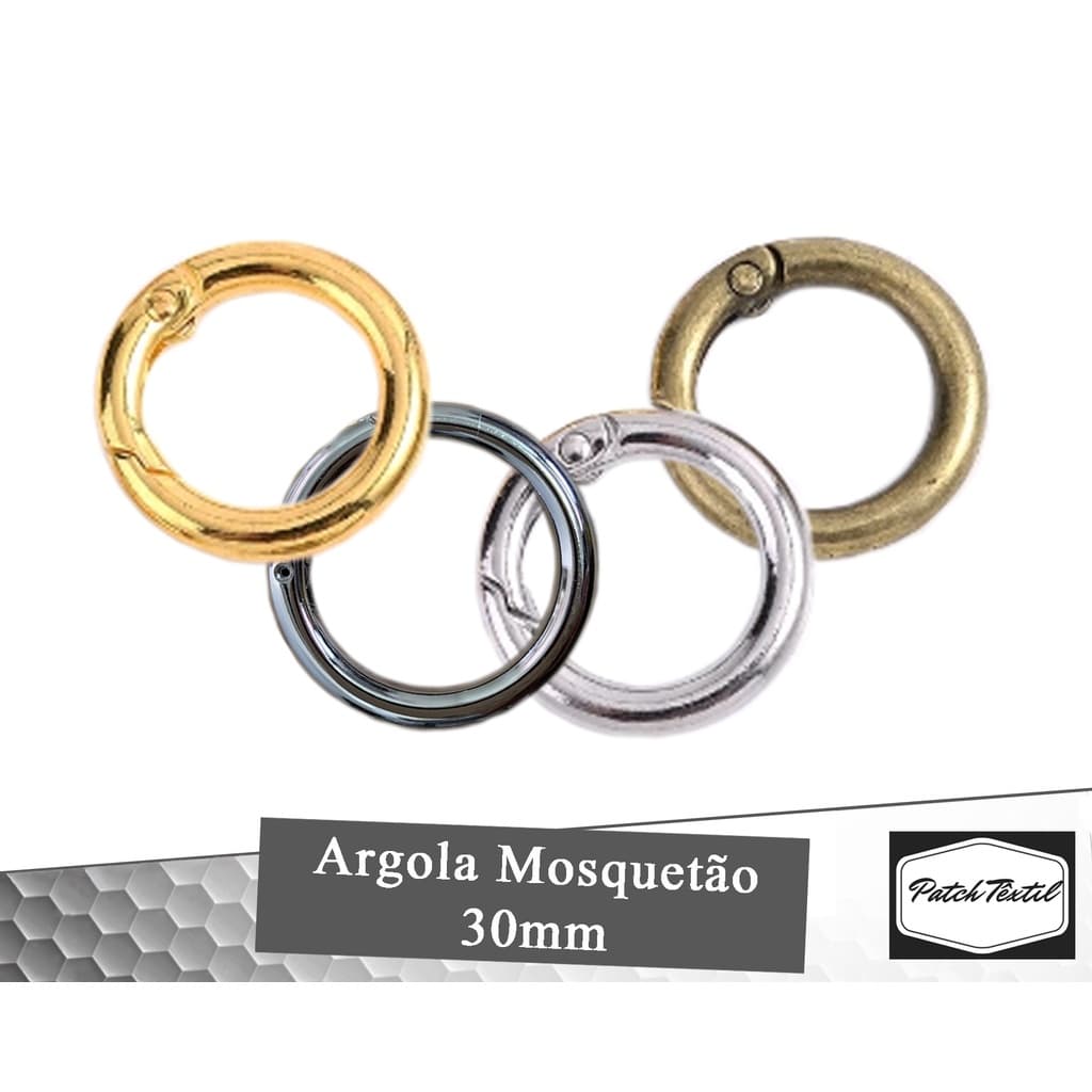 Argola Mosquetão Articulada 20mm - Kit 2 Unidades