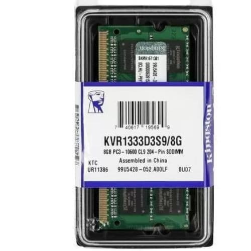 Memoria   8gb P/ Notebook Kingston Ddr3 1333mhz Kvr1333d3s9/8g