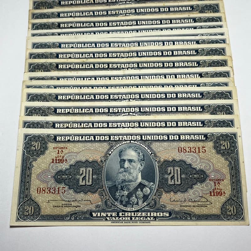 Cédula 20 Cruzeiros Deodoro da Fonseca 1ª estampa C022 ou C023