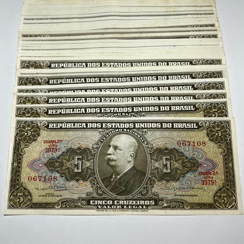Cedula 5 Cruzeiros Barão do Rio Branco 2ª estampa C066 a C074