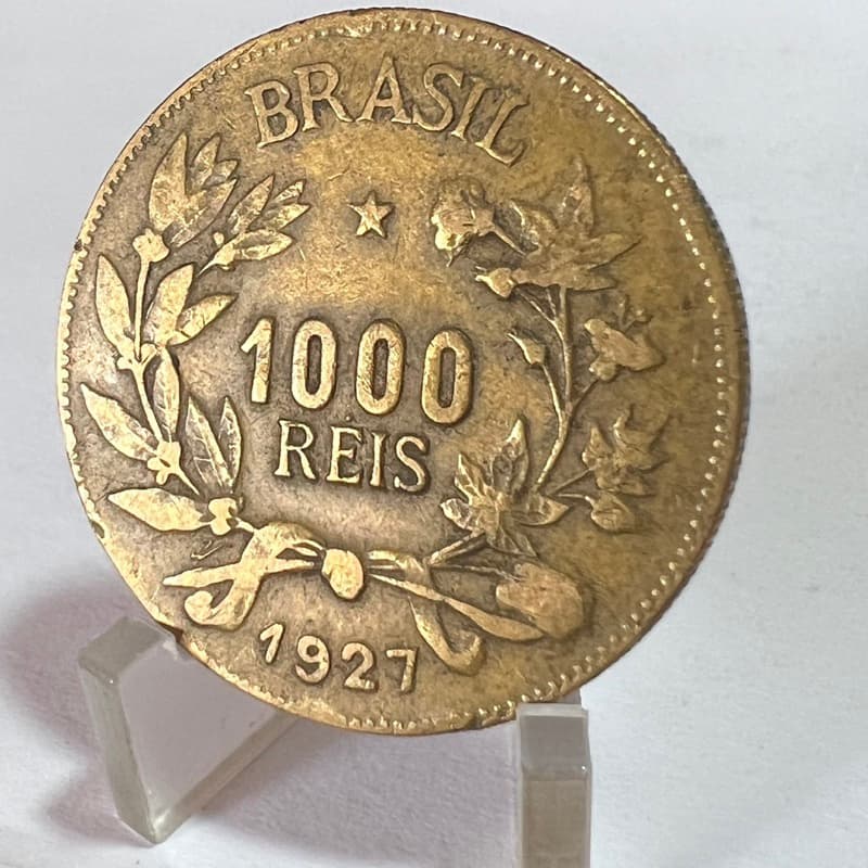 1000 Réis 1927 Fortuna Bronze Alumínio Coleção Moeda Antiga