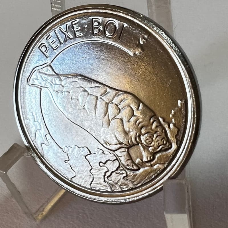 100 Cruzeiros Peixe Boi 1992 Moeda Série Fauna Aquática Aço