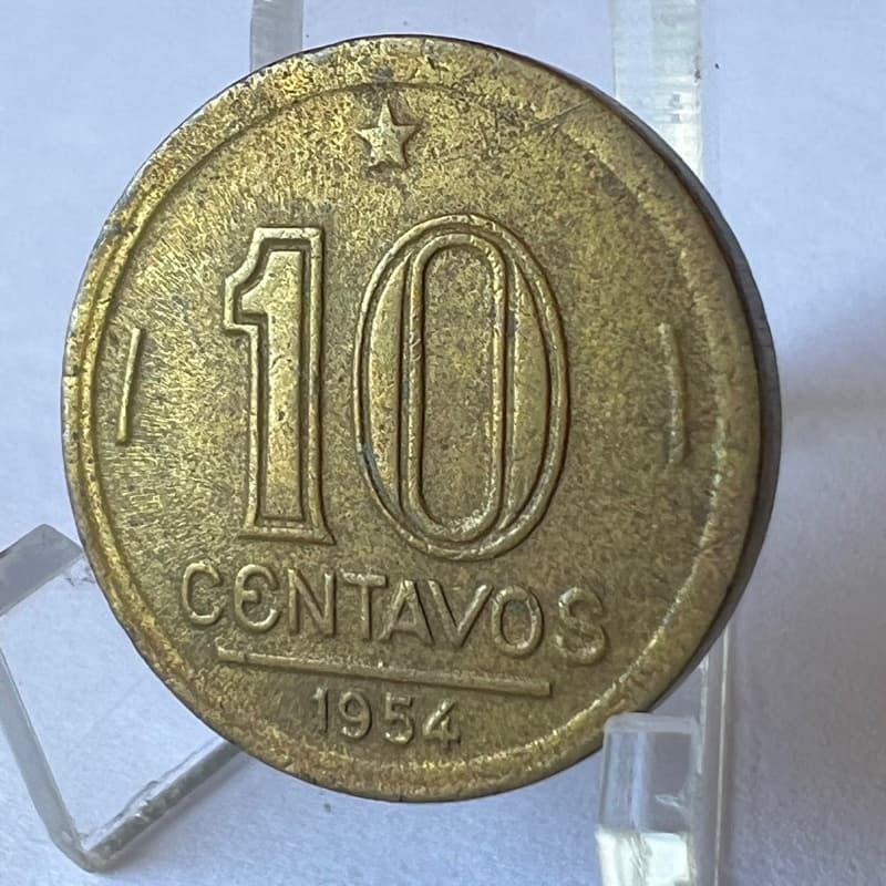 10 Centavos 1954 Moeda José Bonifácio Bronze Alumínio