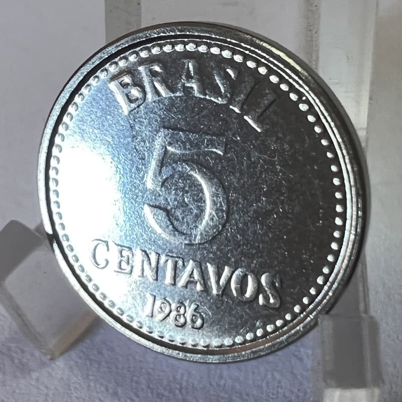 5 Centavos 1986 Moeda Brasão da República Aço