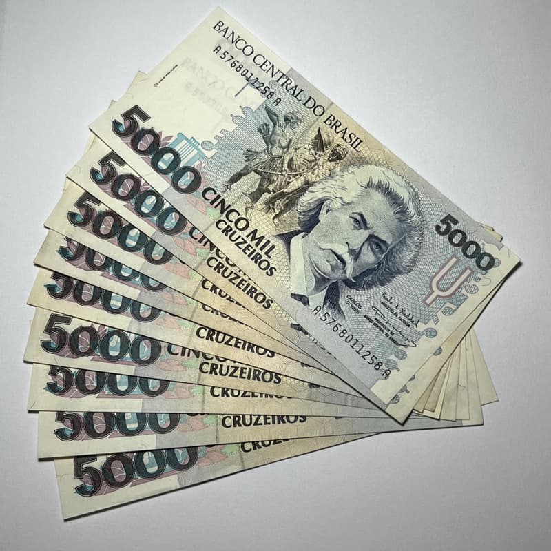 C219 a C221 Cedula do Brasil 5000 Cruzeiros Carlos Gomes C219 a C221