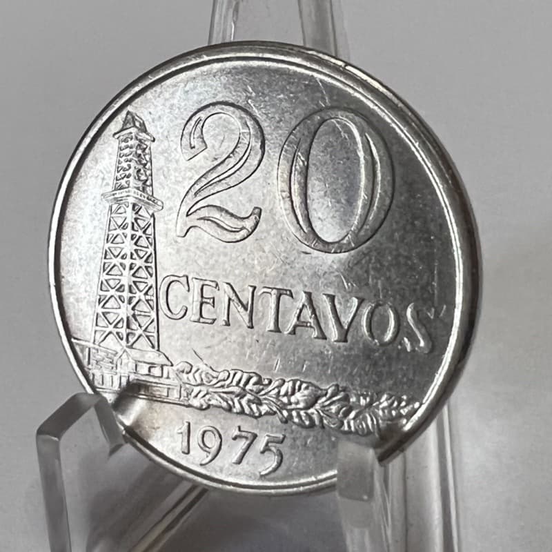 20 Centavos 1975 Moeda Indústria Petrolífera Aço