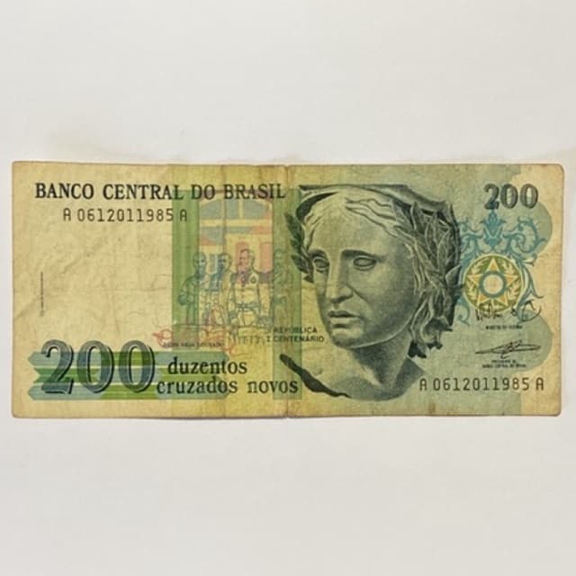 C208 Cedula do Brasil 200 Cruzados Novos Sem Carimbo Efígie C 208