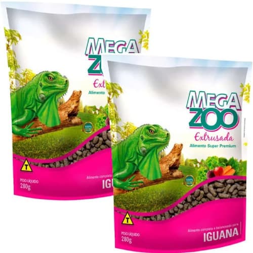 Kit 2 Ração Megazoo Extrusada para Iguana - 280 g