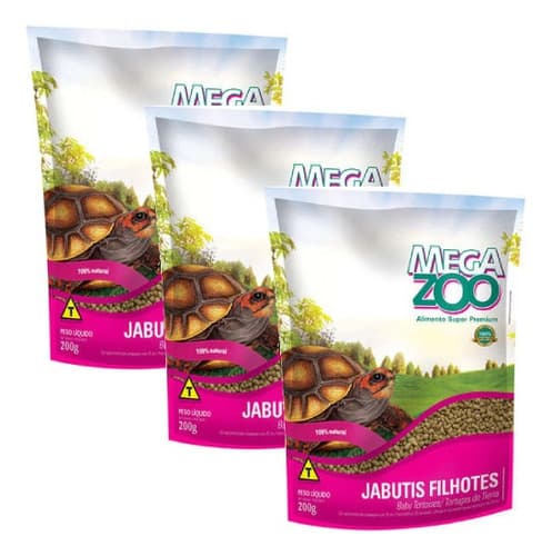 Kit 3 Ração Megazoo para Jabutis Filhotes - 200 g