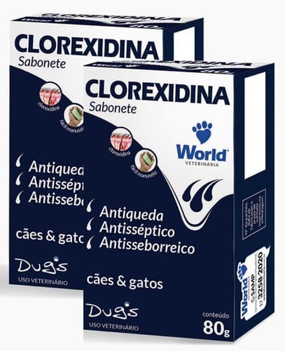 Kit 2 Sabonete World Veterinária Dug's Clorexidina Cães & Gatos - 80 g