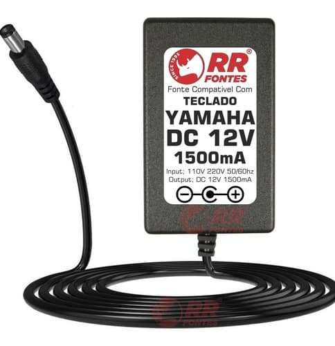Fonte Carregador 12v 1,5a Para Teclado Yamaha Psr-e203