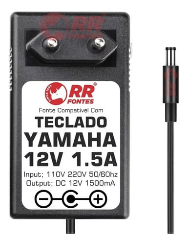 Fonte Carregador 12v 1,5a Teclado Yamaha Psr-e433 Psr E433