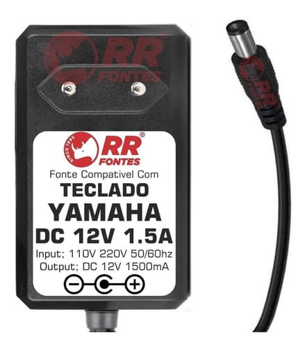 Fonte Carregador 12v Para Yamaha Teclado Digital Psr-240