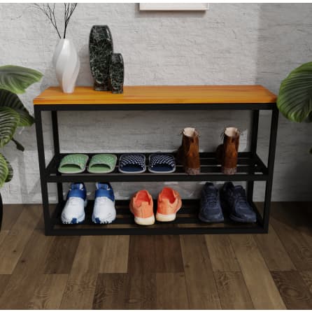 Banco Sapateira 100cm Estilo Industrial