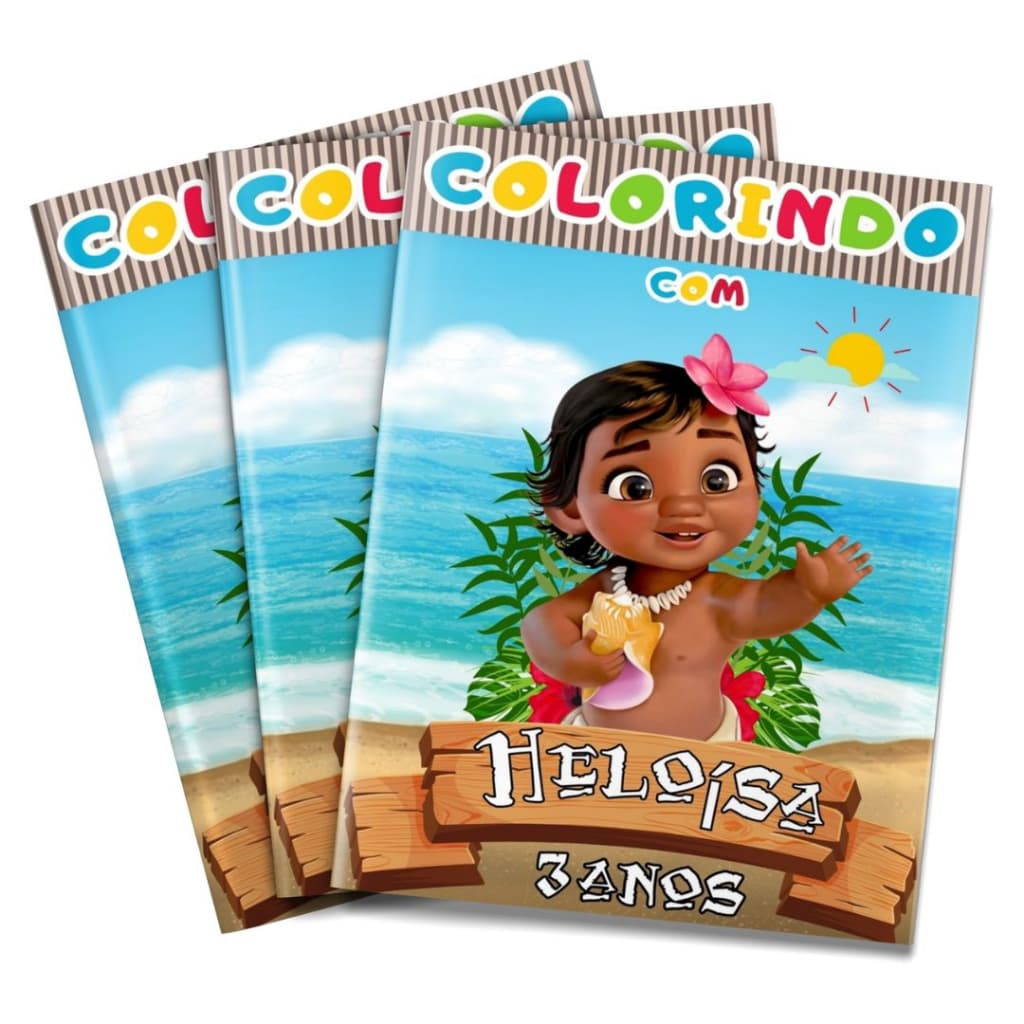 Livro de colorir Moana baby Lembrancinha personalizada