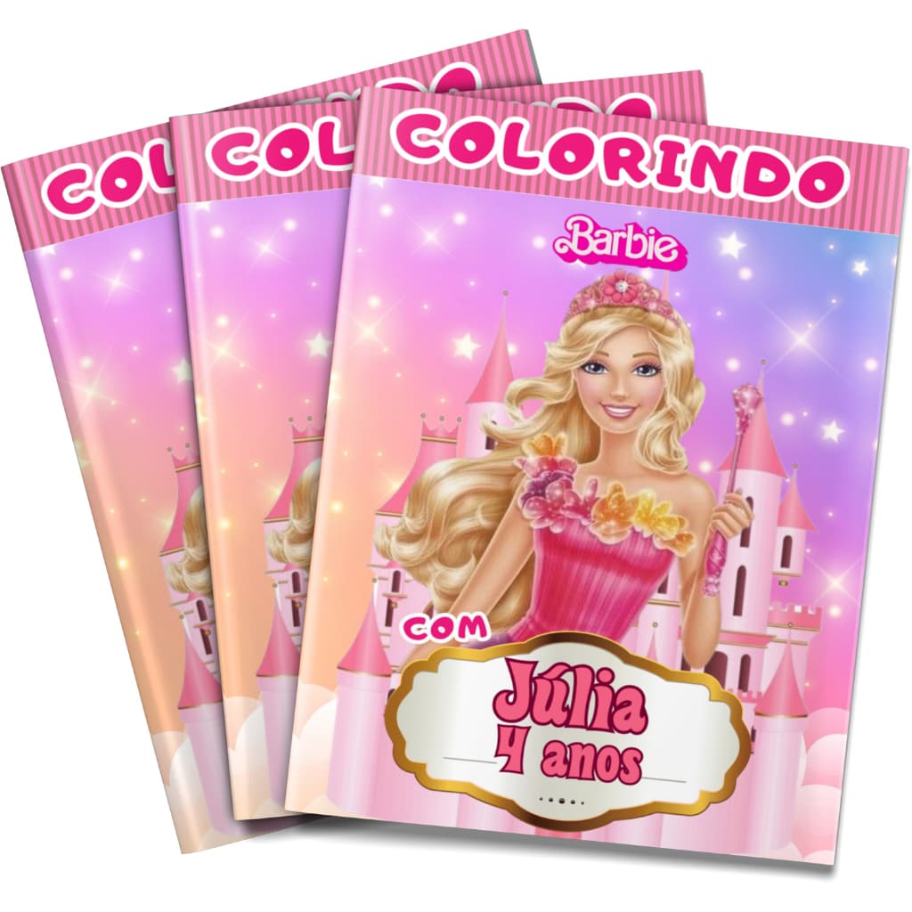 Livro de colorir Barbie lembrancinha personalizada