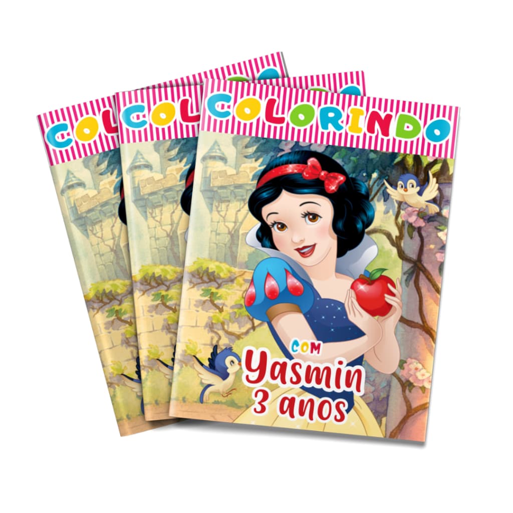 Livro de colorir Branca De Neve lembrancinha personalizada