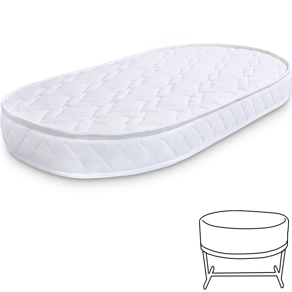 Colchão para Moisés Oval de Berço Infantil Bebê Antialérgico 138x68x10cm BF Colchões