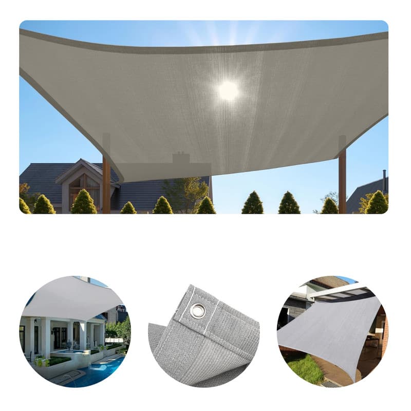 Tela Shade Sombreamento Prata/Cinza Multiuso 90% - 5x2 Mts