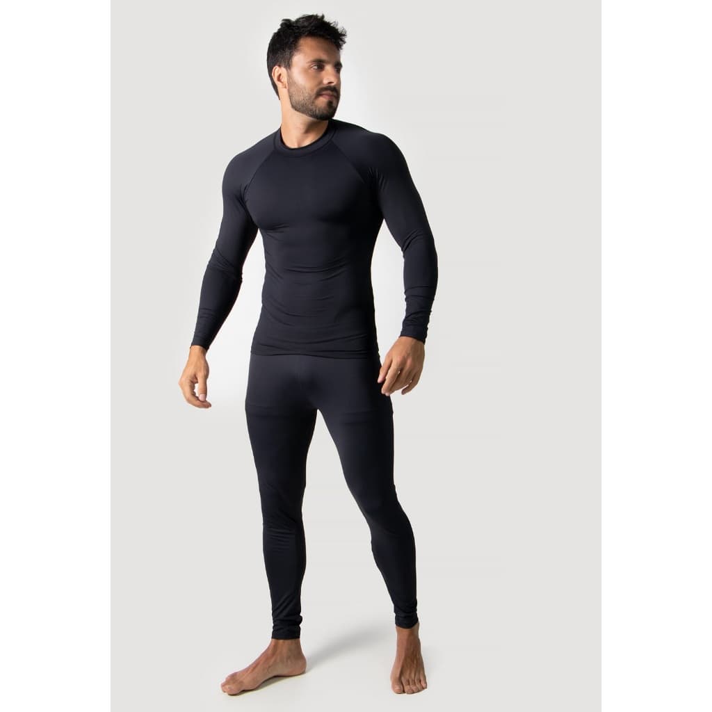 Conjunto Térmico Masculino Calça + Blusa Térmica Segunda Pele Proteção Uv50+ Frio e Calor Poliamida